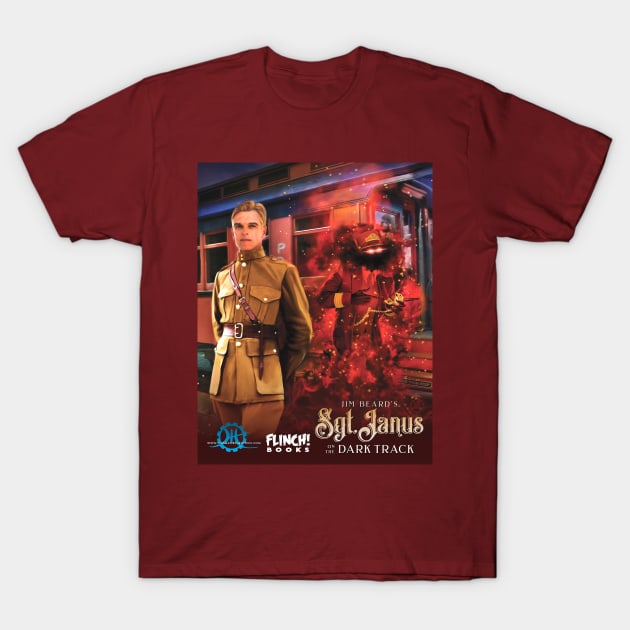 Sgt. Janus on the Dark Track T-Shirt by Plasmafire Graphics